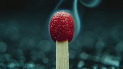 close up of a red match