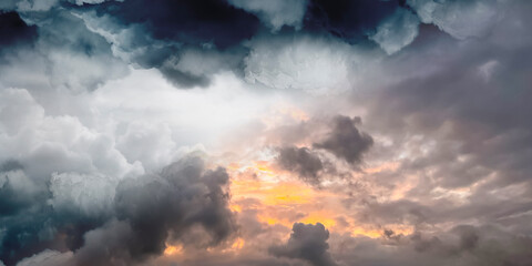 Wall Mural - sky in different time of day, collage. banner design