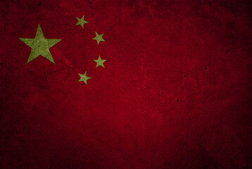 Wall Mural - Grunge Chinese flag