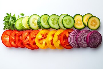 Poster - vegetables on a white background