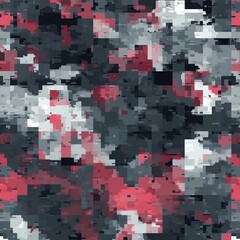 Aufkleber - Abstract Pixel Art of a Person in a Pink Room
