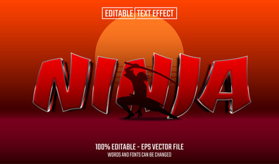 Wall Mural - ninja editable text effect