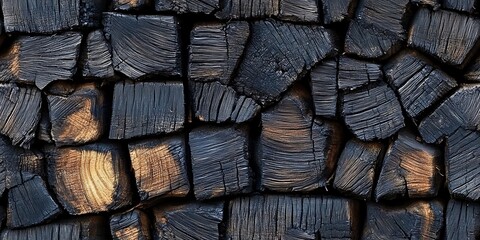 Seamless repeat pattern featuring rich burnt wood texture for design applications