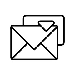 email icon, email line art - simple line art of email, perfect for email logos and icons and themed design 