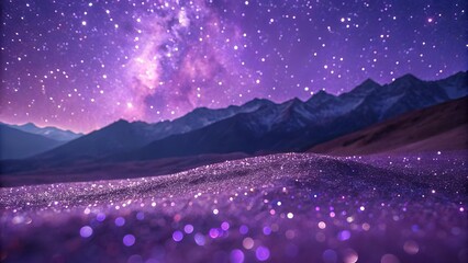 Wall Mural - Abstract background filled with shiny violet glitter. Dust of metallic pigment sparkling with violet color.
