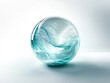 © otter2 - A transparent sphere with embedded organic patterns and swirling filaments, floating elegantly, highlighted with subtle blue-green light accents