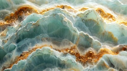 Wall Mural - Abstract close-up of layered blue and golden mineral formations, showcasing nature's beauty.