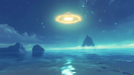 Wall Mural - mystical ufo suspended