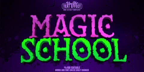 Wall Mural - magic editable text effect, customizable school and spell 3d font style
