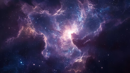 Wall Mural - astronaut floats in the abyss of space, surrounded by a cosmic ocean of galaxies and nebulae forming
