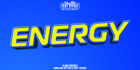 Wall Mural - energy editable text effect, customizable electric and power 3d font style