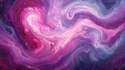 Wall Mural - cosmic vibrant pink nebula