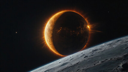 Wall Mural - Science concept background with planet on space