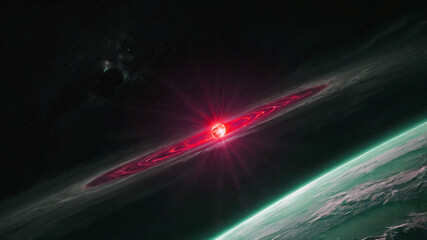 Wall Mural - Science concept background with planet on space