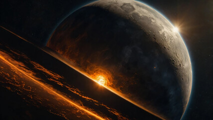Wall Mural - Science concept background with planet on space