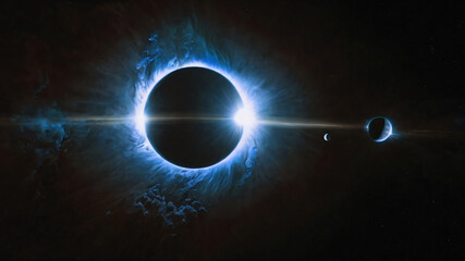 Wall Mural - Science concept background with planet on space