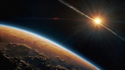 Wall Mural - Science concept background with planet on space