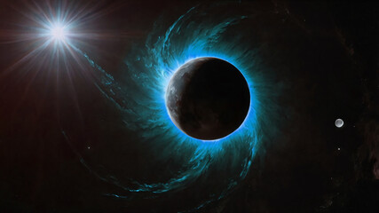 Wall Mural - Science concept background with planet on space
