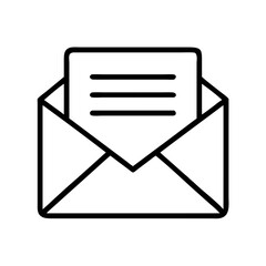 message envelope icon, message envelope line art - simple line art of message envelope, perfect for message envelope logos and icons and themed design 