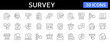 © warmworld - Survey thin line icons set. Rating, feedback, opinion icon. Editable stroke. Vector