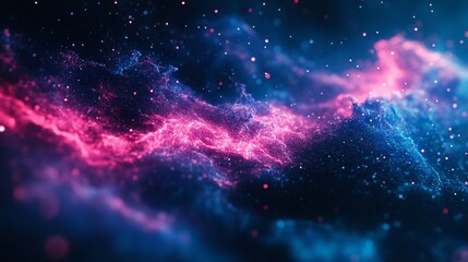 Wall Mural - A stunning abstract representation of a vibrant cosmic nebula with swirling pink and blue hues.