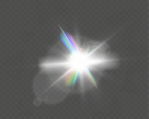 Wall Mural - bright glowing light burst with soft edges and subtle rays on a transparent background, suitable for