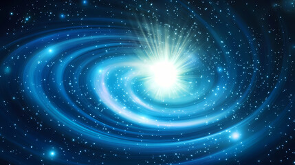 Wall Mural - mesmerizing blue swirling vortex with radiant light beams creates dynamic and captivating visual eff