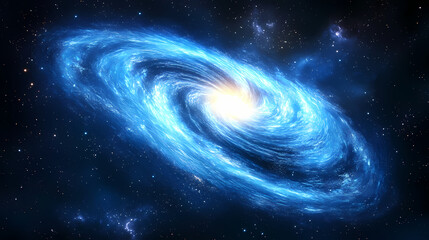 Wall Mural - mesmerizing blue swirling vortex with radiant light beams creates dynamic and captivating visual eff