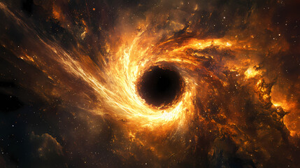 Wall Mural - a massive black hole at the center of the cosmic void. its core a deep impenetrable black. cosmic sp
