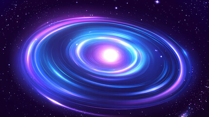 Wall Mural - a swirling cosmic vortex with vibrant blue and purple hues, glowing white streaks, and a central bri