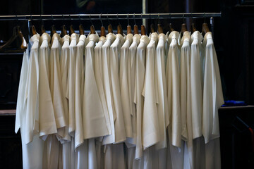 Canvas Print - Basilica of Saint Anthony of Padua. White chasubles in the sacristy. Religious clothing. Padua. Italy.