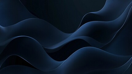 Wall Mural - abstract design featuring flowing waves in deep blue tones, creating a serene and modern visual atmo