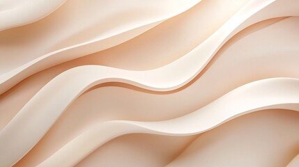Wall Mural - soft, flowing waves of peach and cream fabric create an elegant abstract background.