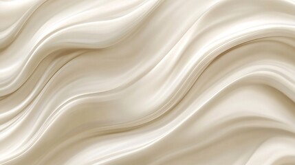 Wall Mural - soft, flowing cream-colored fabric waves create an elegant and soothing backdrop.