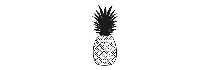 Leinwandbilder - Bright pineapple with detailed texture and vibrant green leaves against a clean background. Generative AI
