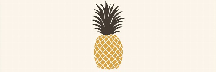 Aufkleber - Vibrant and fresh pineapple displayed against a soft peach backdrop in an artistic setting. Generative AI