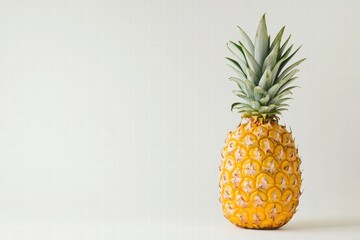 Aufkleber - Fresh pineapple displayed on a clean surface with a light background for fruit presentation or culinary use. Generative AI