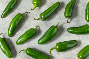 Wall Mural - Raw Green Organic Jalapeno Peppers