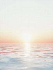Leinwandbilder - Serene sunset over calm ocean waters reflecting warm hues at dusk. Generative AI