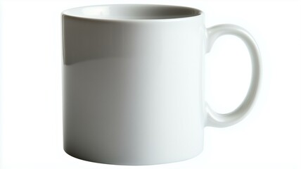 Wall Mural - Ultra-realistic image of a minimalist white ceramic coffee mug isolated on a white background
