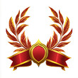 © stanhert - A red and gold shield with a red ribbon and a laurel wreath