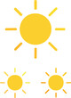 © Master old - Sun icon set. Yellow sun icons. Shine sun ray set. Sunset icon collection. Yellow sun star icons. Hot solar energy for tan. Vector illustration