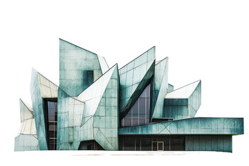 Leinwandbilder - Modern architectural building with geometric design and transparent facade in a minimalist style