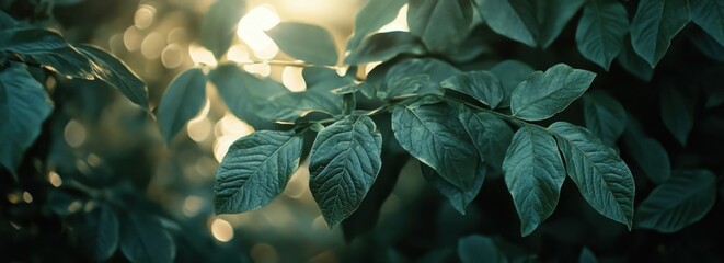 Wall Mural - green leaves with a blurred background, a concept for environment protection and natural ecology wal