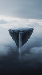 Poster - A photo of a waterfall on a rock in the sky