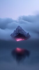 Wall Mural - a mountain with a large rock on top of it