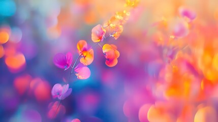 Wall Mural - abstract blur bokeh banner background. light blue, purple,orange, pink bokeh colors background