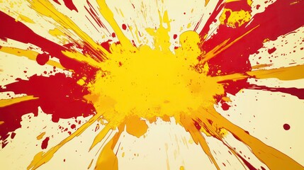 Wall Mural - a yellow and red comic book explosion effect with a white background