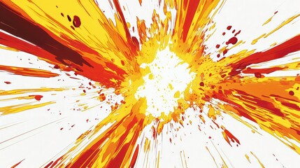 Wall Mural - a yellow and red comic book explosion effect with a white background