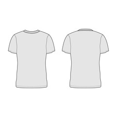 Wall Mural - Basic T-Shirt Mock-Up Template, Front and Back